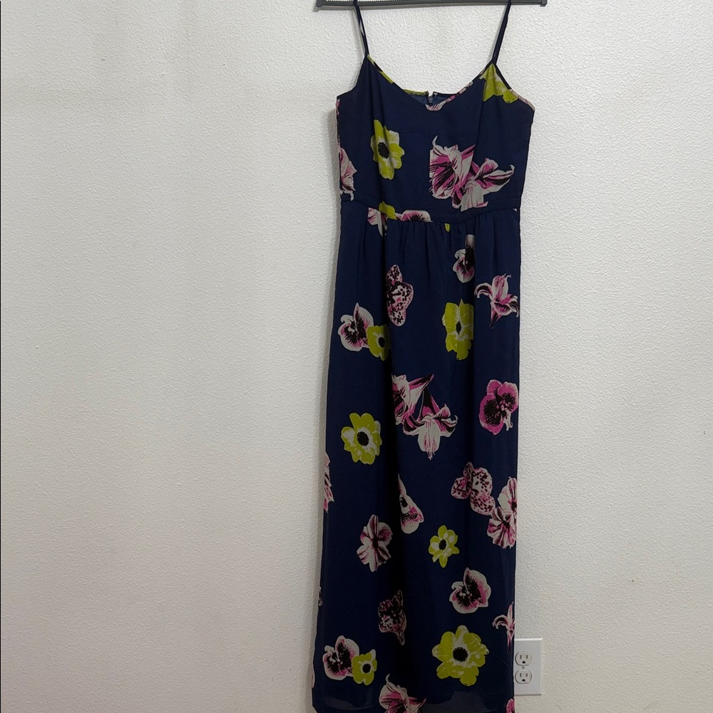 J. Crew Navy Floral Maxi Dress